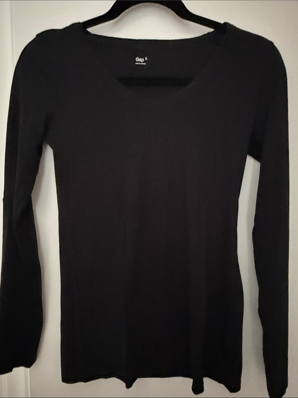 GAP Black Long Sleeve Scoop Neck Top